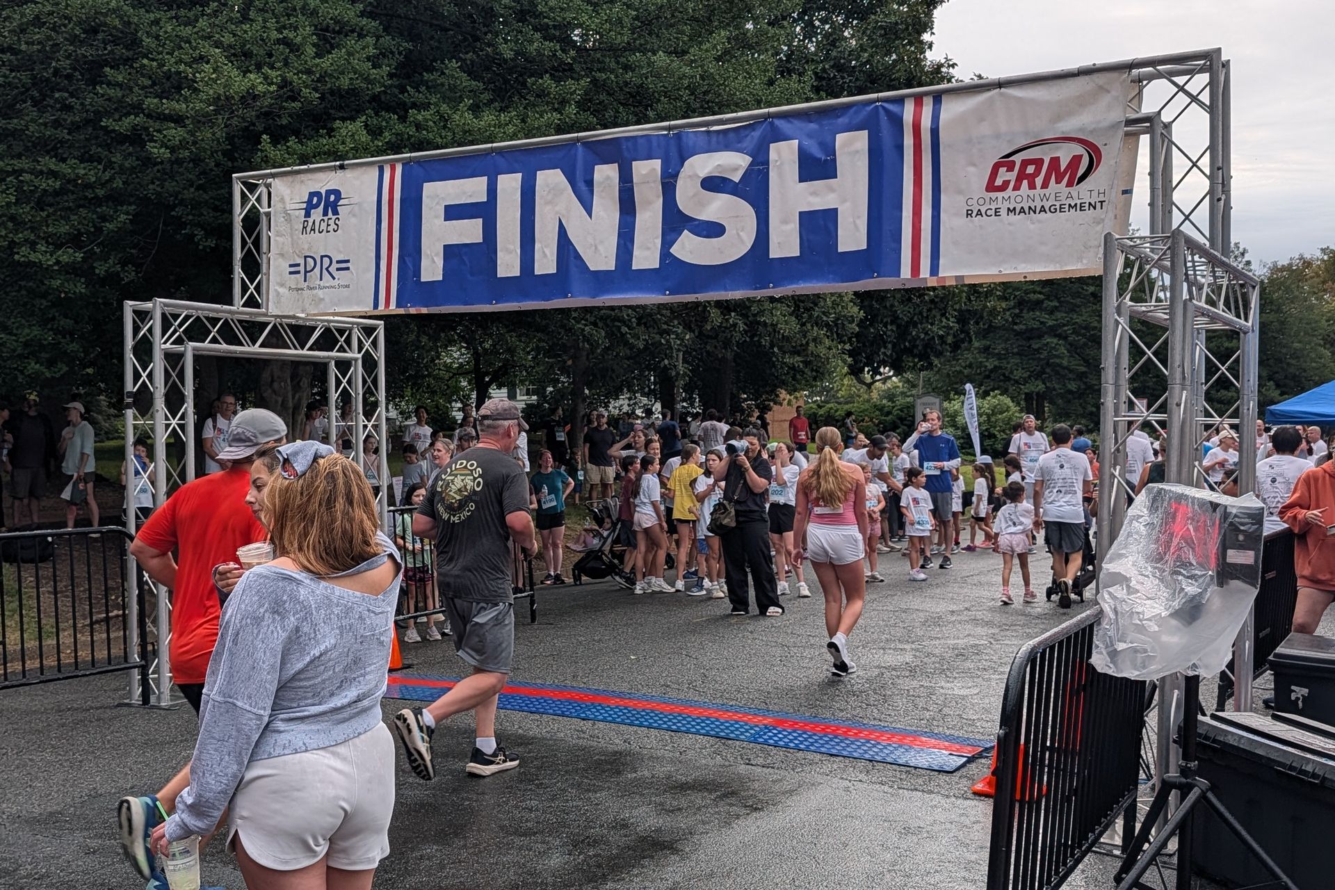 The finish arch and timing mats at the FCEF Run for the Schools, September 20, 2026